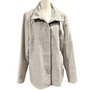 LANDS’ END Heather Gray Button Up Jacket Coat Women’s Plus Size 16 EC